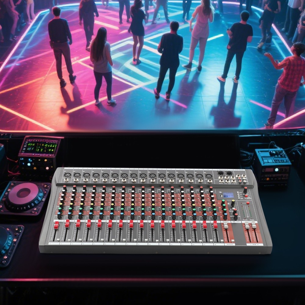 16-Channel Professional Mixer Audio Mixer Console Tabletop Audio Mixing Console