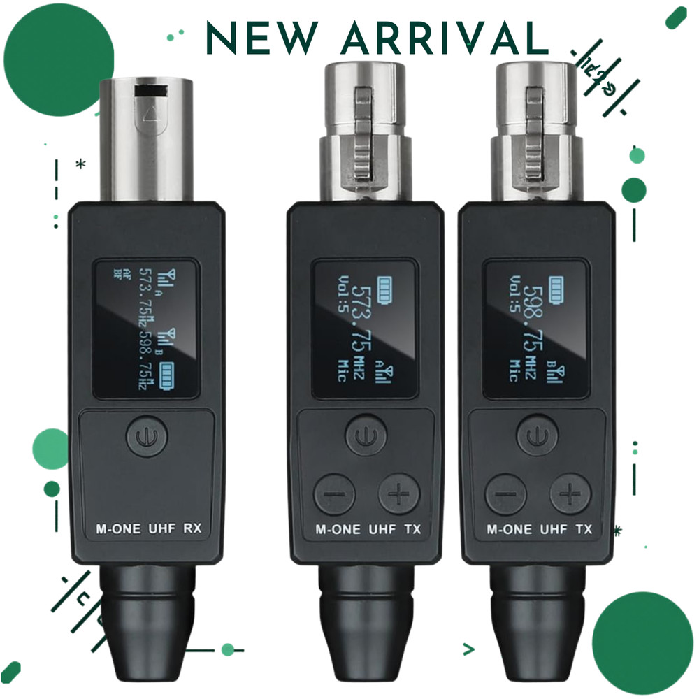 NEW UHF Wireless XLR Transmitter Receiver System w/ 48V Phantom Power