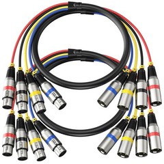 Heams 2 Pack Professional 4 Channel XLR Snake Cables 3FT, Noise Free and Long…