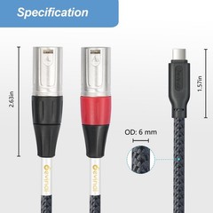 Devinal USB C to Dual XLR Audio Cable, Upgrade USB Type C to XLR Male Output …
