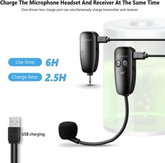 Rechargeable Wireless Microphone Headset System – Perfect for Live Performances