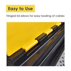 Yescom Cable Ramp Protector 2 Channel Hose Cover Speed Bump for Road, 2 Packs