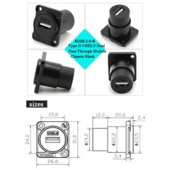 Panel Mount D Type USb3.0/2.0 Hdmi Female-Female Metal Connector Jack Socket