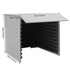 Sponge Polyester Desktop Soundproof Cover Portable Square Vocal Recording Booth