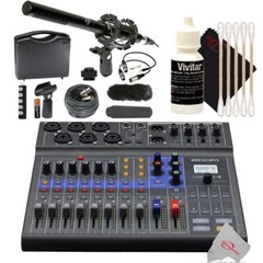 Zoom LiveTrak L-8 Portable Podcast Recorder + VidPro 1″ Pro Microphone Kit