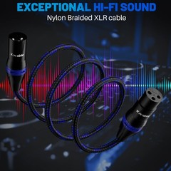 2 Pack Multi Colored 15 FT XLR Microphone Cable Shielded Balanced Male To Female