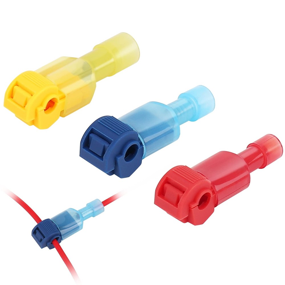 120 Pcs T-Tap Wire Connectors, Quick Splice Terminals, Red, Blue, Yellow