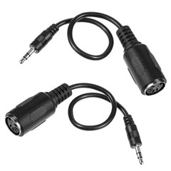2 Pack of Type-A MIDI to 3.5mm Adapter, 9.5″ MIDI Female to TRS 3.5mm Male Break