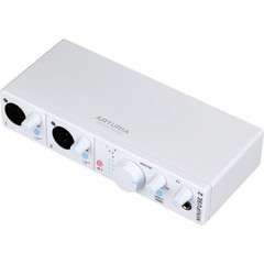Arturia MiniFuse 2 Audio/MIDI Interface (White) w/ Headphones & XLR Cable