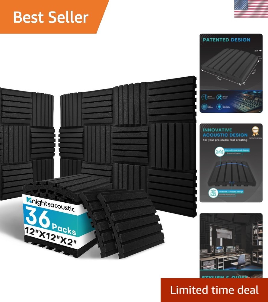 Sound Absorbing Foam Panels – 36 Packs of 2