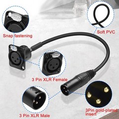 Xlr Fixed Mount Short Cable Adaptor Gold Plated 3pin Xlr Female To Male Panel Mo