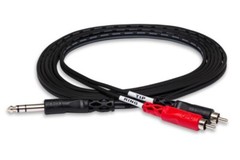 Hosa TRS-202 Insert Cable 1/4 in TRS Male to Dual RCA Male 2 meter