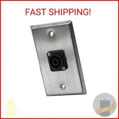 Seismic Audio Speakers Single 4 Pole Speakon Connector Wall Plate, Stainless Ste