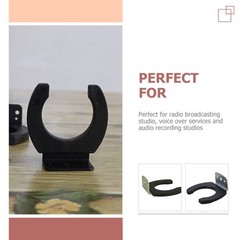2Pcs Durable Microphone Hanger Hooks Black Silicone Iron for Mic Storage