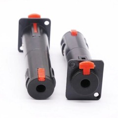 2Pcs Black D Pedalboards Solderless 1/4 TRS to TRS Female Locking Jacks Plug US