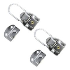 2 Pack of Small Lockable Briefcase Style 2 Piece Latch Nickel Finish with Keys