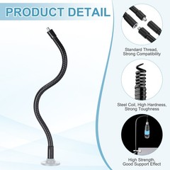 6″ Gooseneck 3Pcs 1/4″-20 Male to Male Thread Flexible Tube Black