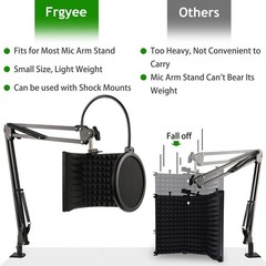 Microphone Isolation Shield, Foldable Mic Sound Absorbing Foam for Condenser Mic