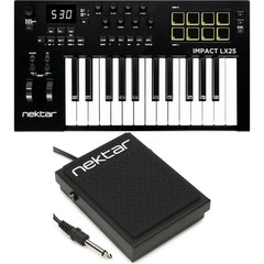 Nektar Impact LX25 mk3 MIDI Controller with Footswitch Pedal