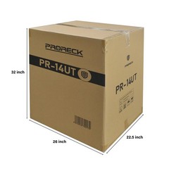 PRORECK 14UT Slant Mixer Rack Case with Side Table 20″ Deep Road Flight Box