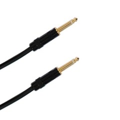 Audio2000 C09025 25 Ft 1/4″ TS Guitar Instrument Cable 2 Pack Pair Black 22AWG