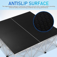 4*4 ft Assemble Stage Riser for Wedding Event Drums Foldable Performances Stages