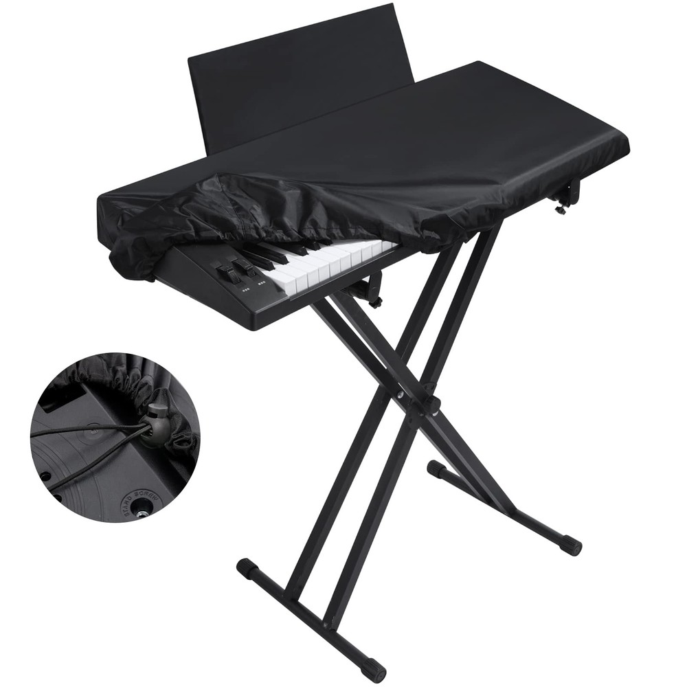 Stretchy Electric Piano Keyboard Covers – Waterproof Elastic 61 Keys, Black