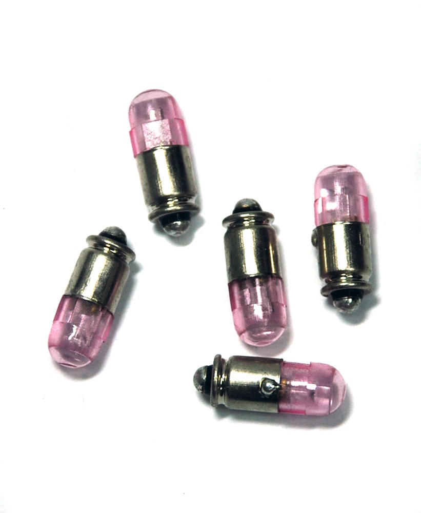 2pc Red LED Pilot Lamp 386 Sub miniature Midget GROOVE Base 12V 18mA 6x16mm DECA