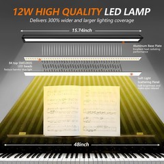 Piano Light, Upgraded LED Lamp for Grand/Upright & Digital Large, Black