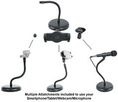 Rockville iStand 9 iPad/iPhone/Phone/Tablet Gooseneck Desktop Stand+Mic Clip