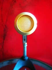 Vintage 1960s Calectro Q4-154 Dynamic microphone w stand Olson Lafayette Midland
