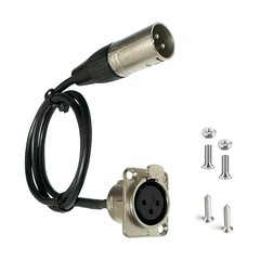 XLR Pass Through Cable No Solder 2-Pack for Pro Audio Installations