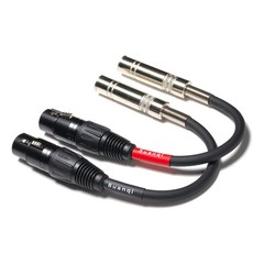 6 inch XLR Female to 1/4 inch TRS Female Adapter Cable, 2 Pack XLR to TRS