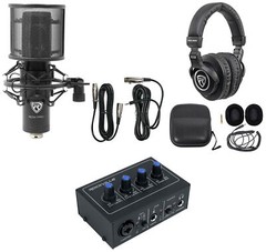 Rockville ROCK-U MINI 2×2 USB Computer Recording Interface+Studio Mic+Headphones