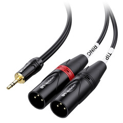 Cable Matters 3.5Mm 1/8 Inch TRS to 2 XLR Cable 3 Ft, Male to Male Aux to Dual