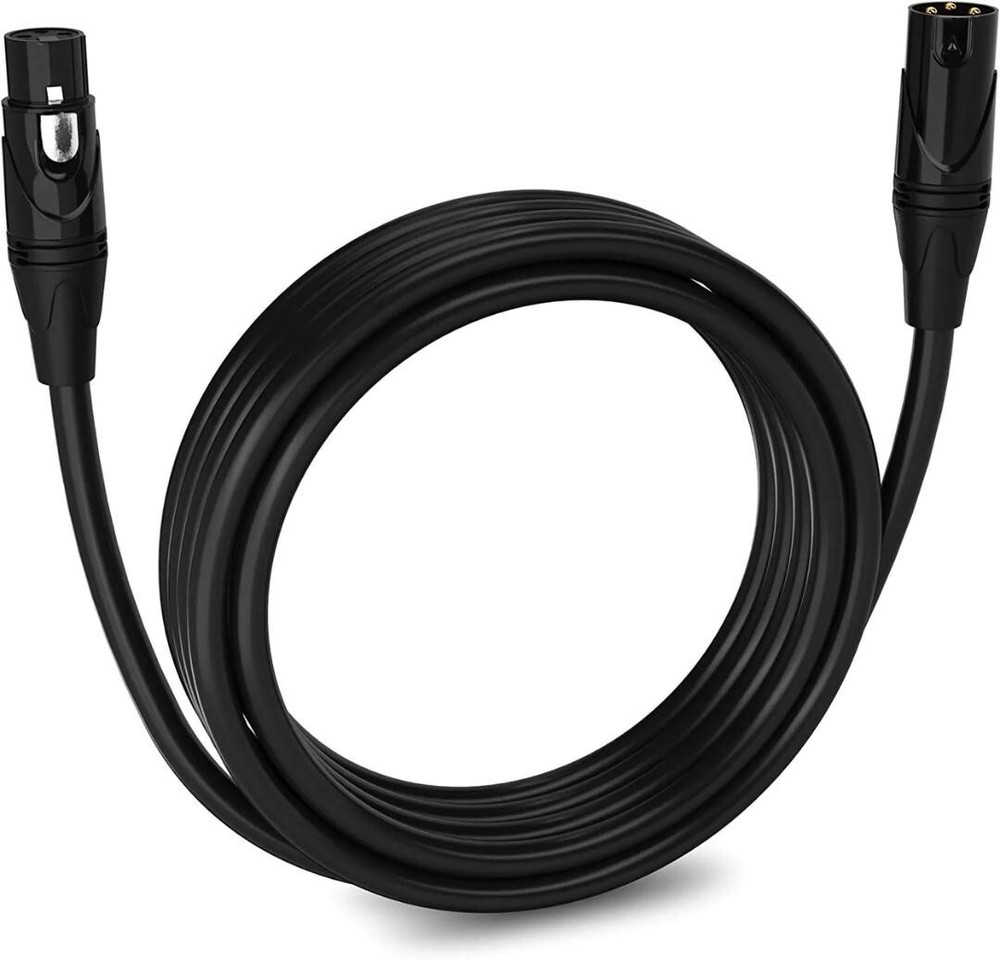 Canare L4E6S Star Quad Microphone Cable | Gold XLR-F XLR-M | Black.