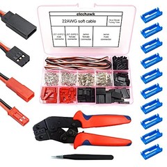 55 Sets Servo Plug Male Female Connector Crimp Pin Cable Kit with Crimping