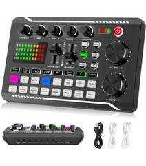 LIVE Stream Podcast Audio Mixer Effects Sound Card Voice Changer Bluetooth F998
