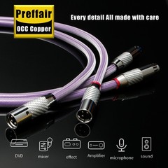 Pair 8N OCC Pure Copper Balanced XLR Cable Carbon Fiber Plug Interconnect Cord