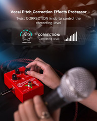FV01 Vocal Effects Processor Pitch Correction Voice Pedal Vocal Stompbox Microph