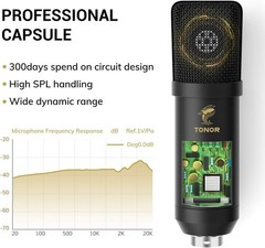XLR Condenser Microphone, Professional Cardioid Studio Mic Kit with T20 Boom