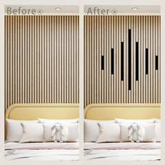 Luxe Matte Black Aluminum Trim Strips for Wood Slat Acoustic Panels – 7 Pcs