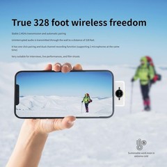 Professional Wireless Microphone For Phone/PC, 3-in-1 Clip On Design, USBC Lgtng