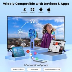 Karaoke Microphone Wireless Bluetooth with Speaker, Portable Handheld Mic