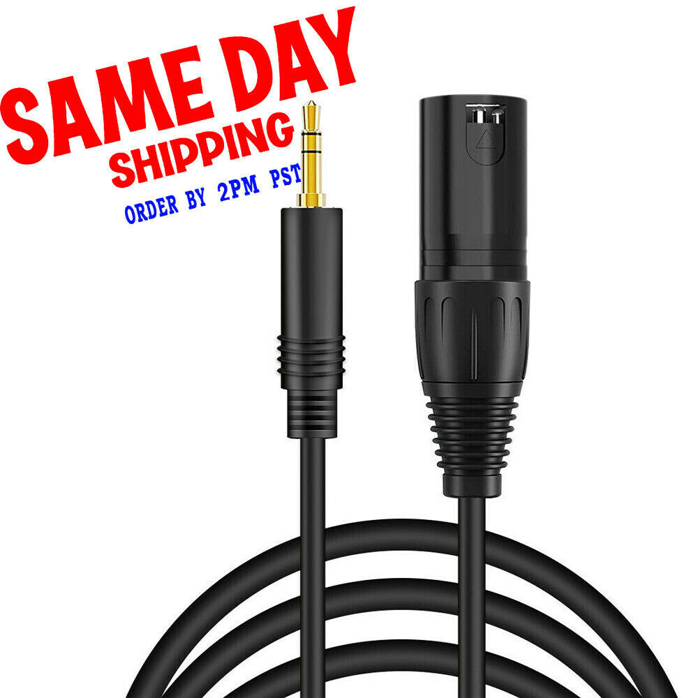Brand New 9ft XLR 3-Pin Male to 3.5mm 1/8″ Stereo Plug Microphone Mic Cable TRS