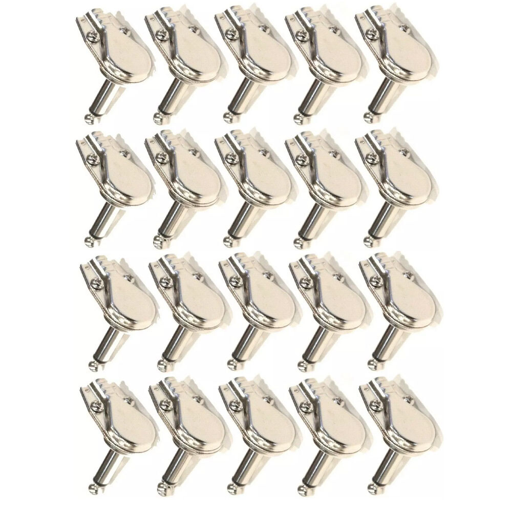 20/40pc For Pancake 1/4″ 6.35mm Right Angle 90 Degree Mono Male Jack Plugs HOT