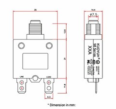 2pc 25A Circuit Breaker 98 series 32VDC 125/250VAC KUOYUH Taiwan UL CSA TUV RoHS