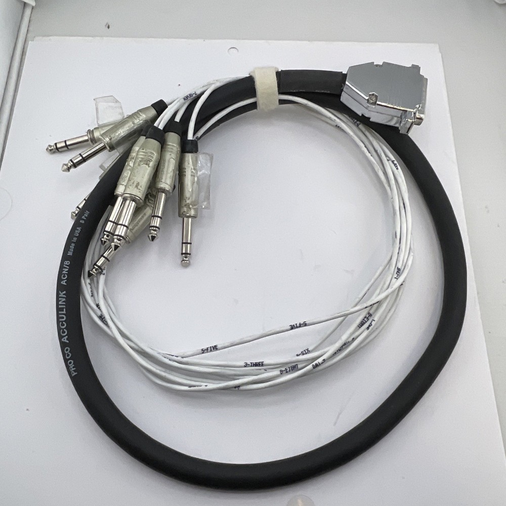 Pro Co Acculink DB25 To 1/4in Male TRS Male 8 Ch Snake 5ft Missing Thumb Screws