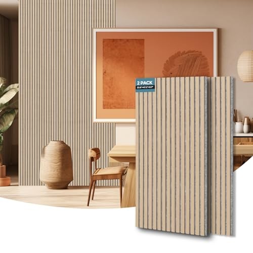 2 Pack Large Acoustic Panels- 96x24Inches 3D Wall 2pcs-24in*48in Classic Oak