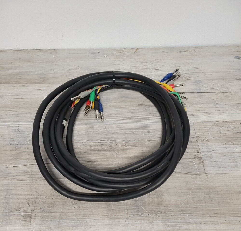 Hosa 8x 1/4″ TRS Male to 8x 1/4″ TRS Male In & Out Audio Snake Cable (24 Feet)